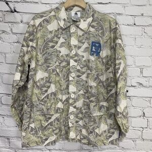 Walt Disney World Spirit Jersey Size S Tropical Hawaiian LS Shirt Utility Jacket